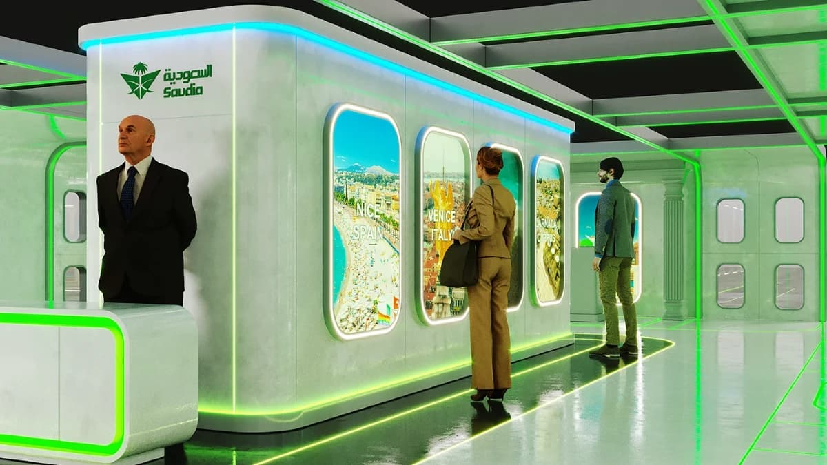 Brand activation booth at a Saudi Arabia exhibition